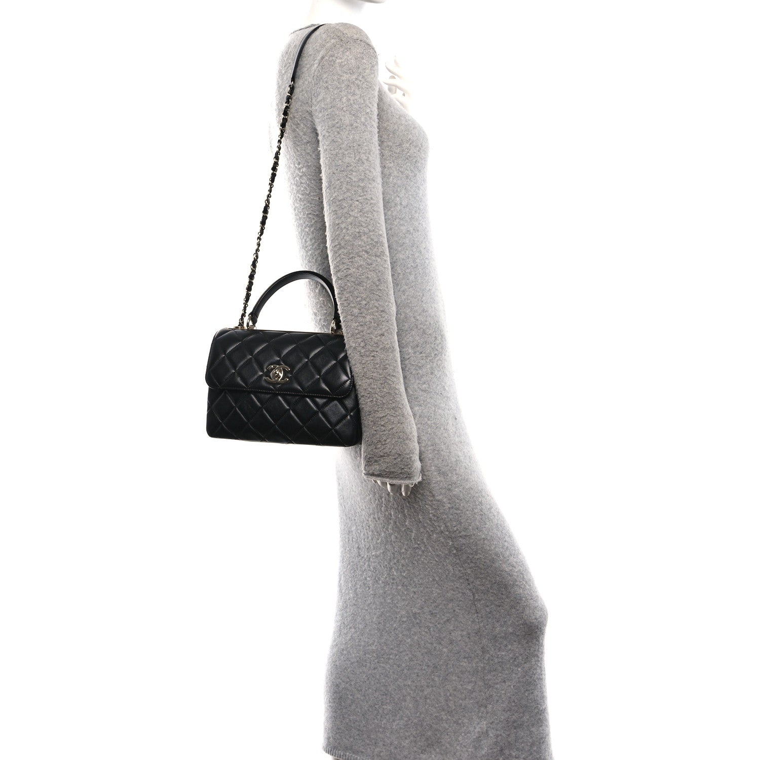 Chanel Lambskin Quilted Small Trendy CC Dual Handle Flap Bag Black 2 of 12