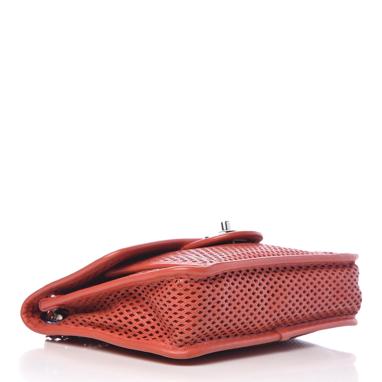 Perforated Calfskin Small Up In The Air Flap Red