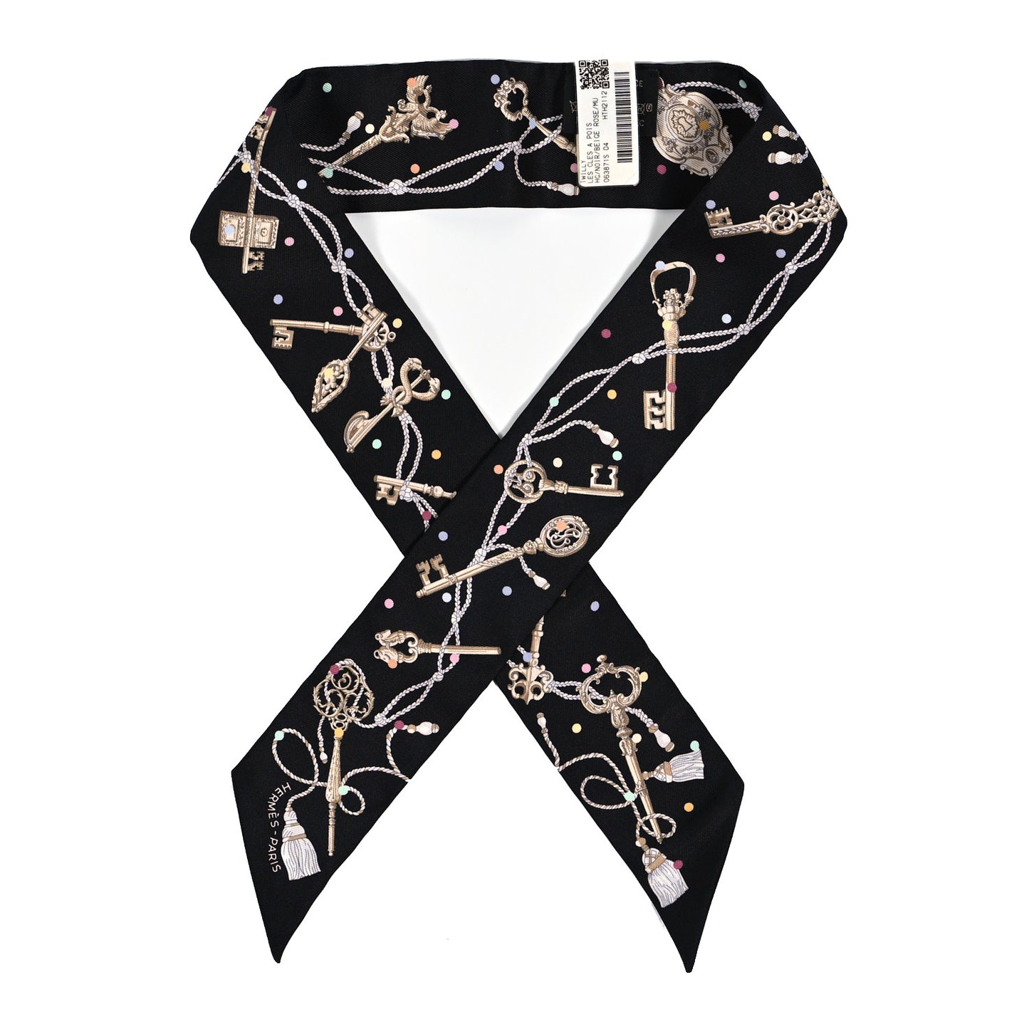 Silk Les Cles A Pois Twilly Black Beige Rose Multicolor