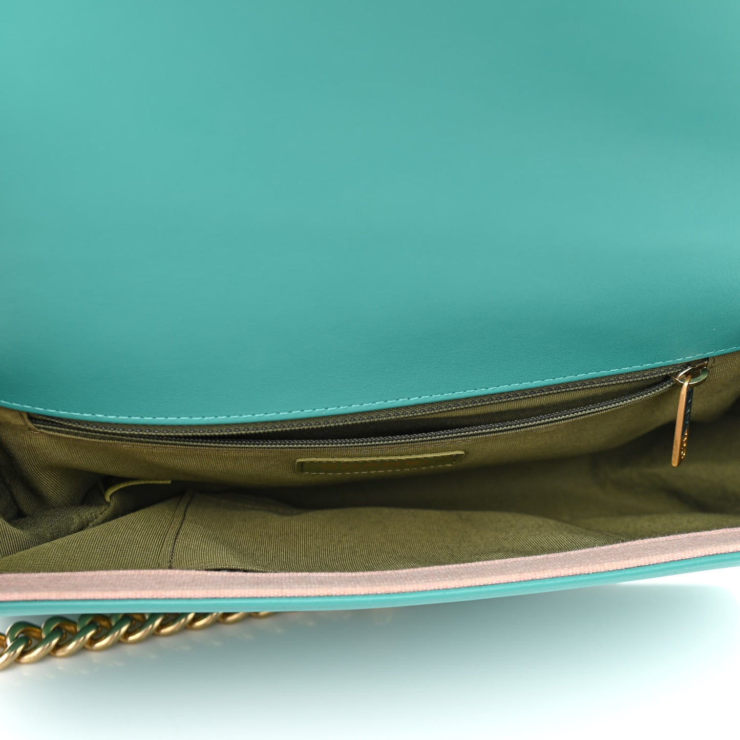 Calfskin Quilted New Medium Boy Flap Dark Turquoise