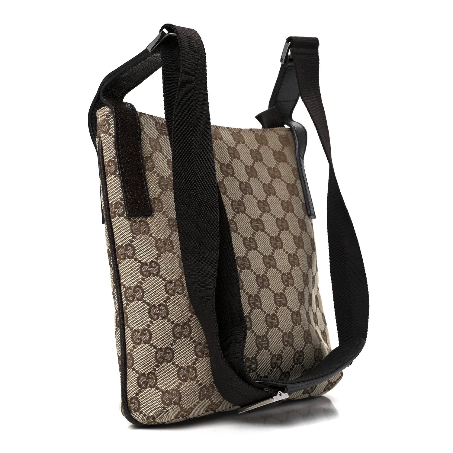 Gucci Monogram Flat Messenger Bag Dark Brown 2 of 12