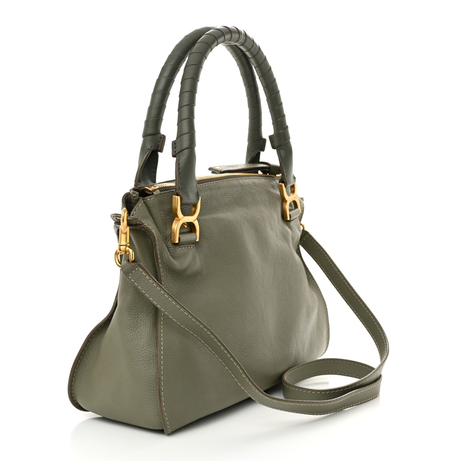 Chloe Calfskin Medium Marcie Satchel Baobab Green 3 of 12