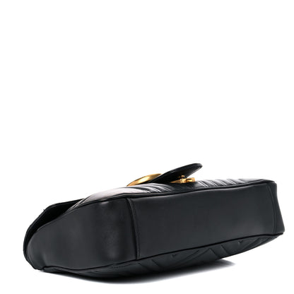 Gucci Calfskin Matelasse Medium GG Marmont Shoulder Bag Black 4 of 21
