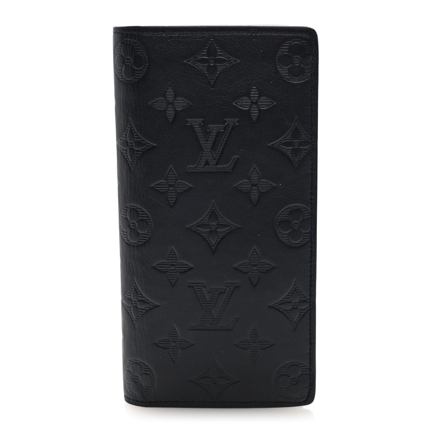 Louis Vuitton Calfskin Monogram Shadow Brazza Wallet Black 1 of 6