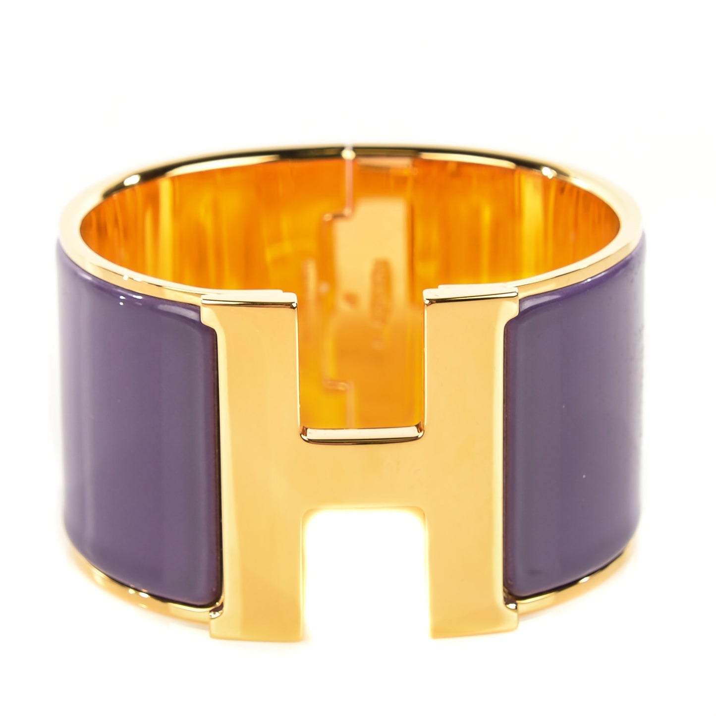 Enamel Extra Wide Clic Clac H Bracelet PM Pourpre