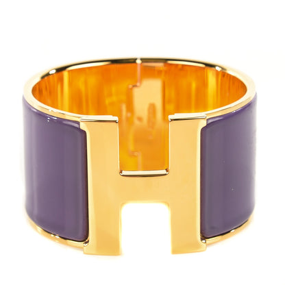 Hermes Enamel Extra Wide Clic Clac H Bracelet PM Pourpre 1 of 6
