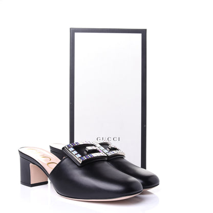 Gucci Malaga Kid Crystal Square G Madelyn Mules 39.5 Black 10 of 10