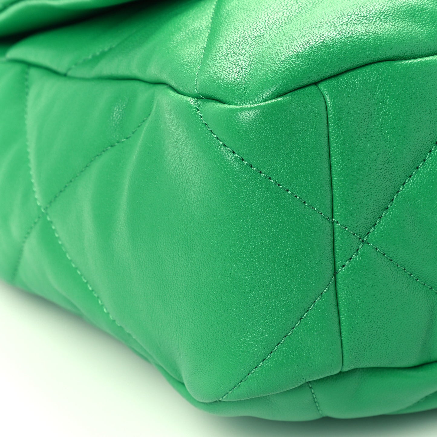 Lambskin Quilted Large Chanel 19 Flap Green