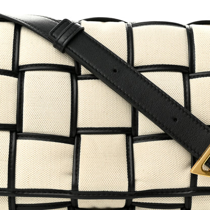 Bottega Veneta Denim Maxi Intrecciato Padded Cassette Crossbody Bag Natural Black 7 of 10