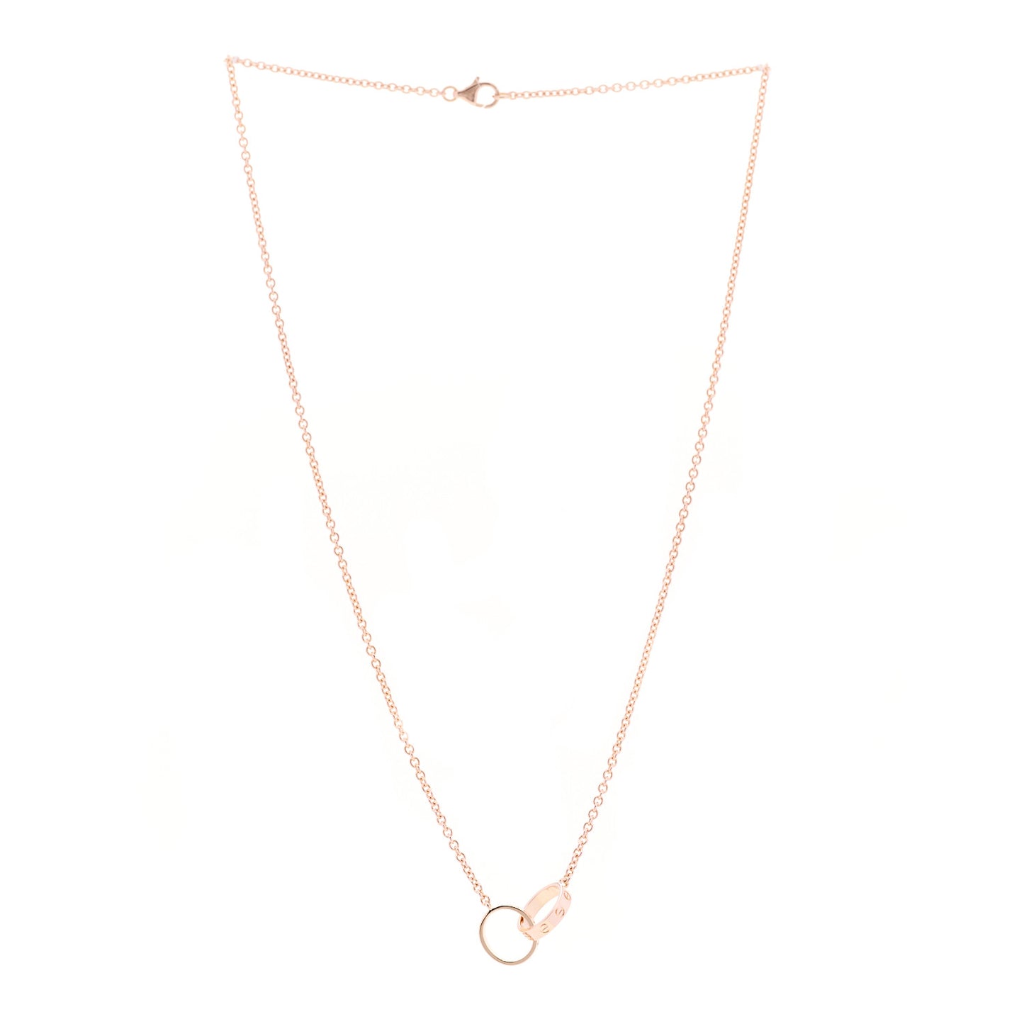 18K Pink Gold Interlocking LOVE Necklace