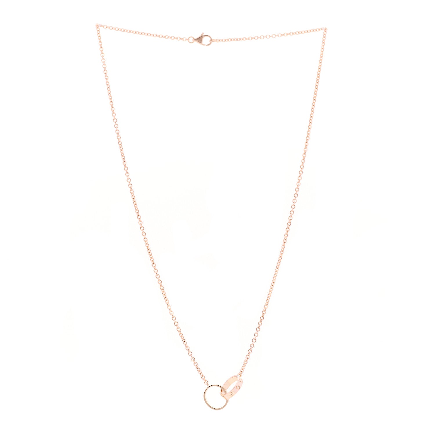 Cartier 18K Pink Gold Interlocking LOVE Necklace 3 of 7