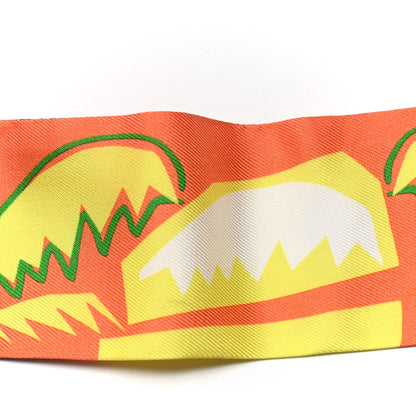 Hermes Silk Sea Surf and Fun Twilly Orange Jaune Camel 5 of 5