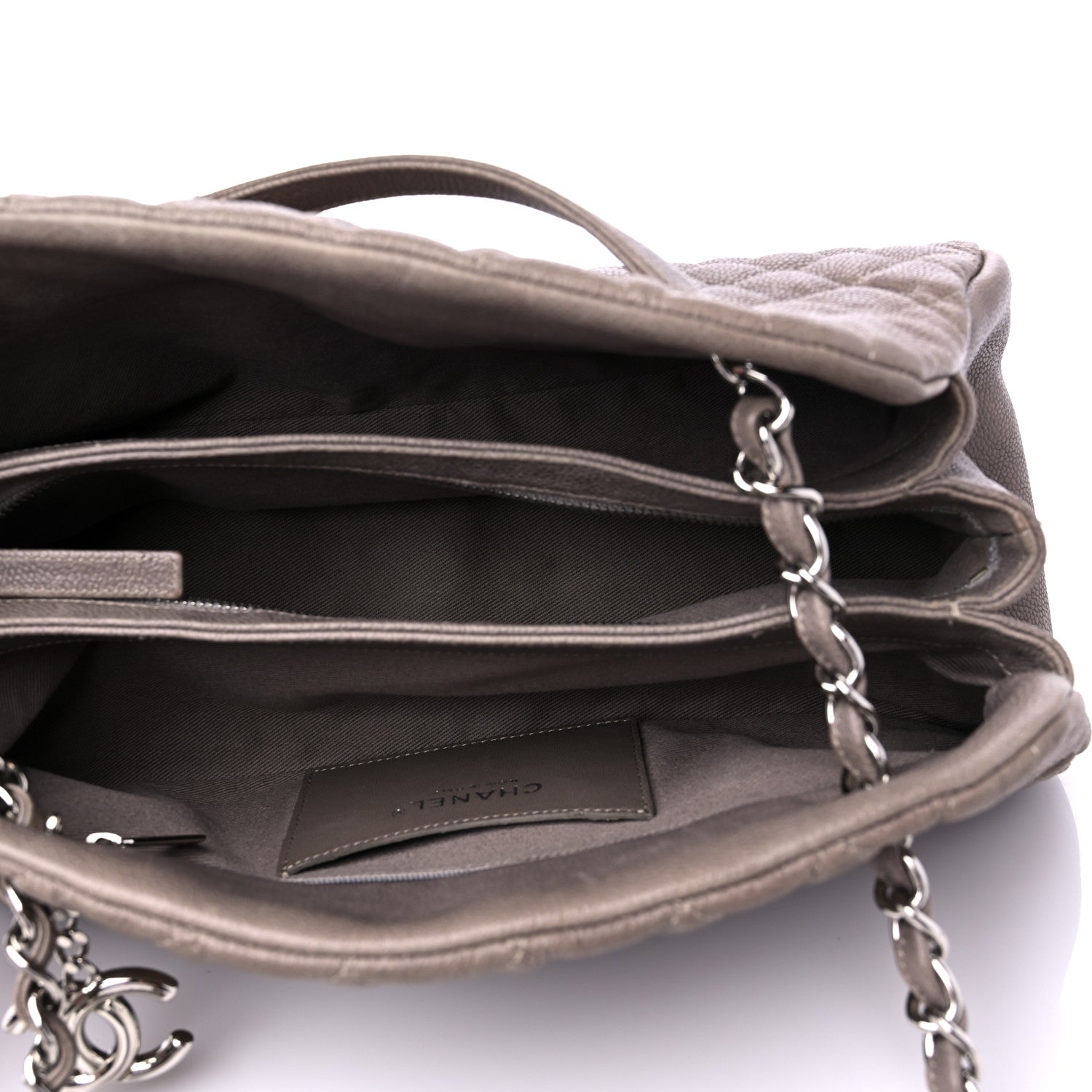 Chanel Caviar Medium Just Mademoiselle Bowling Bag Grey 5 of 14