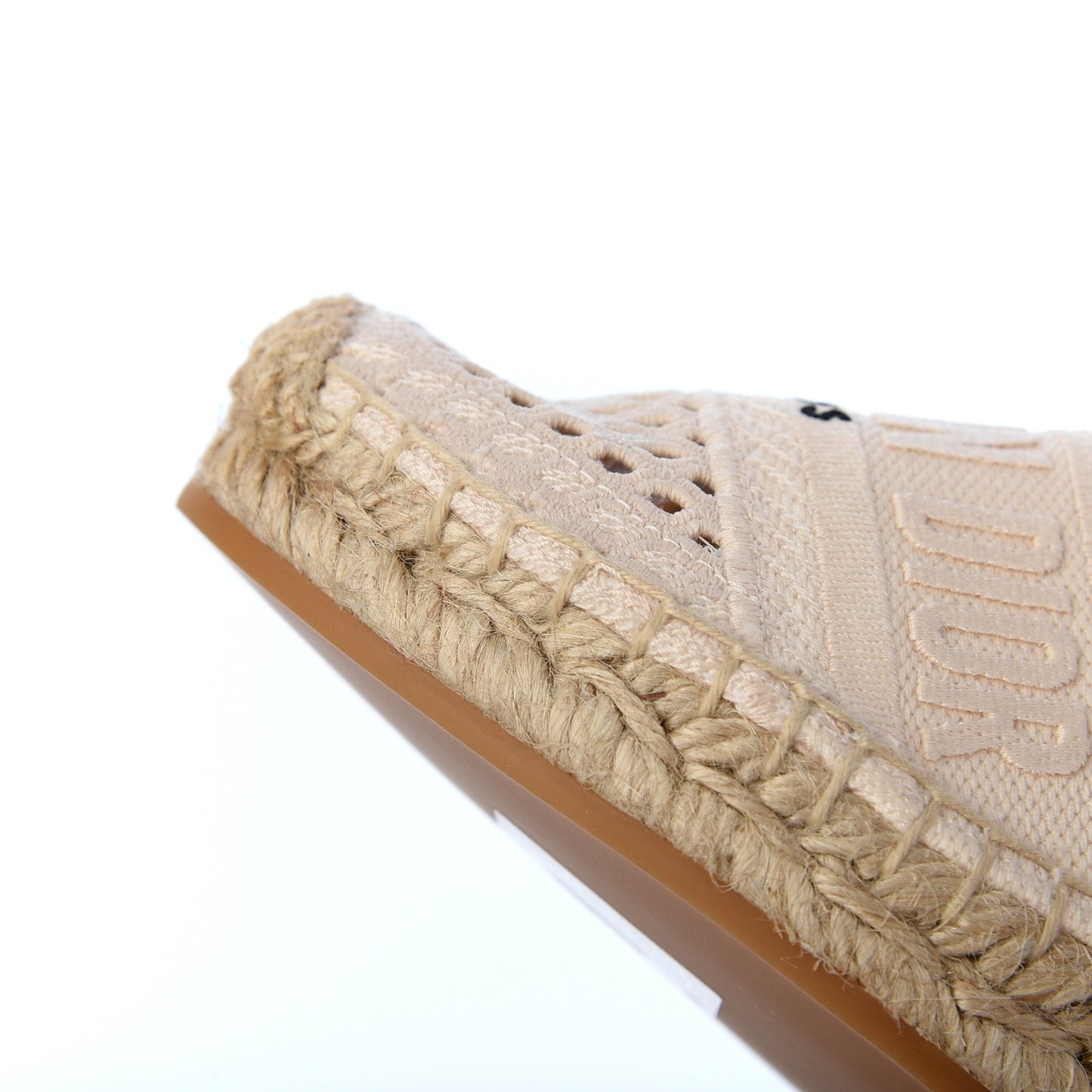 Canvas Embroidered Granville Ankle Tie Espadrille Wedges 36 Cream
