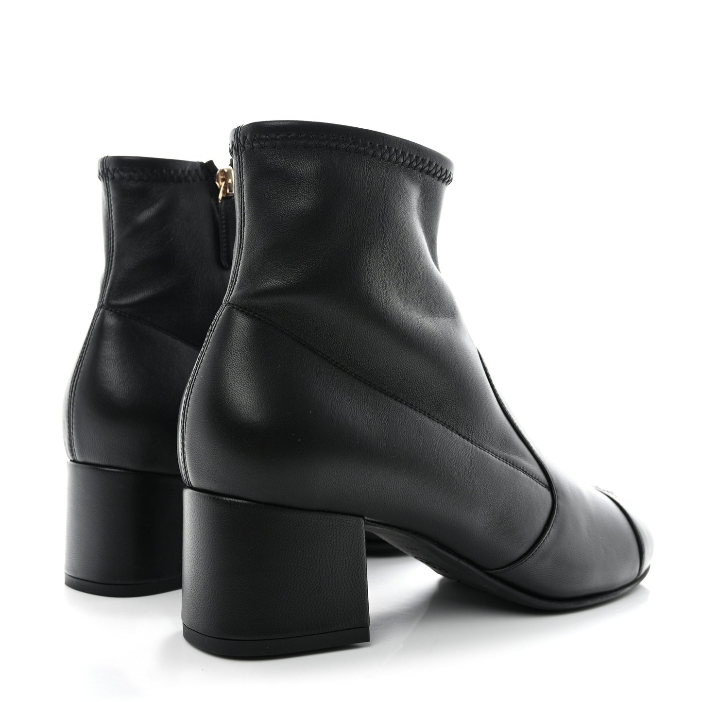 Lambskin Ankle Boots 38.5 Ivory Black