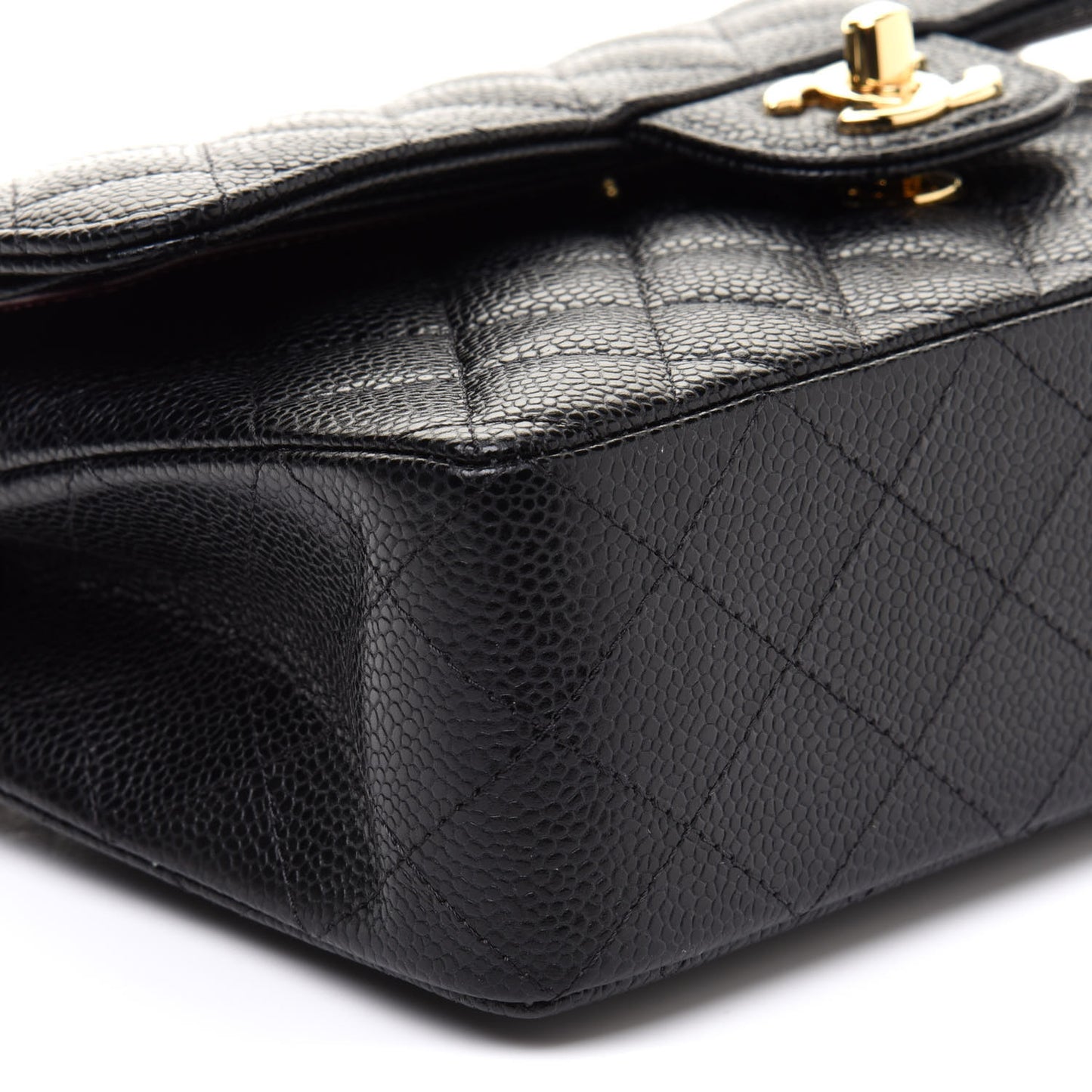 Caviar Quilted Small Double Flap Black