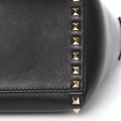 Valentino Garavani Vitello Small Rockstud Double Handle Tote Black 10 of 12