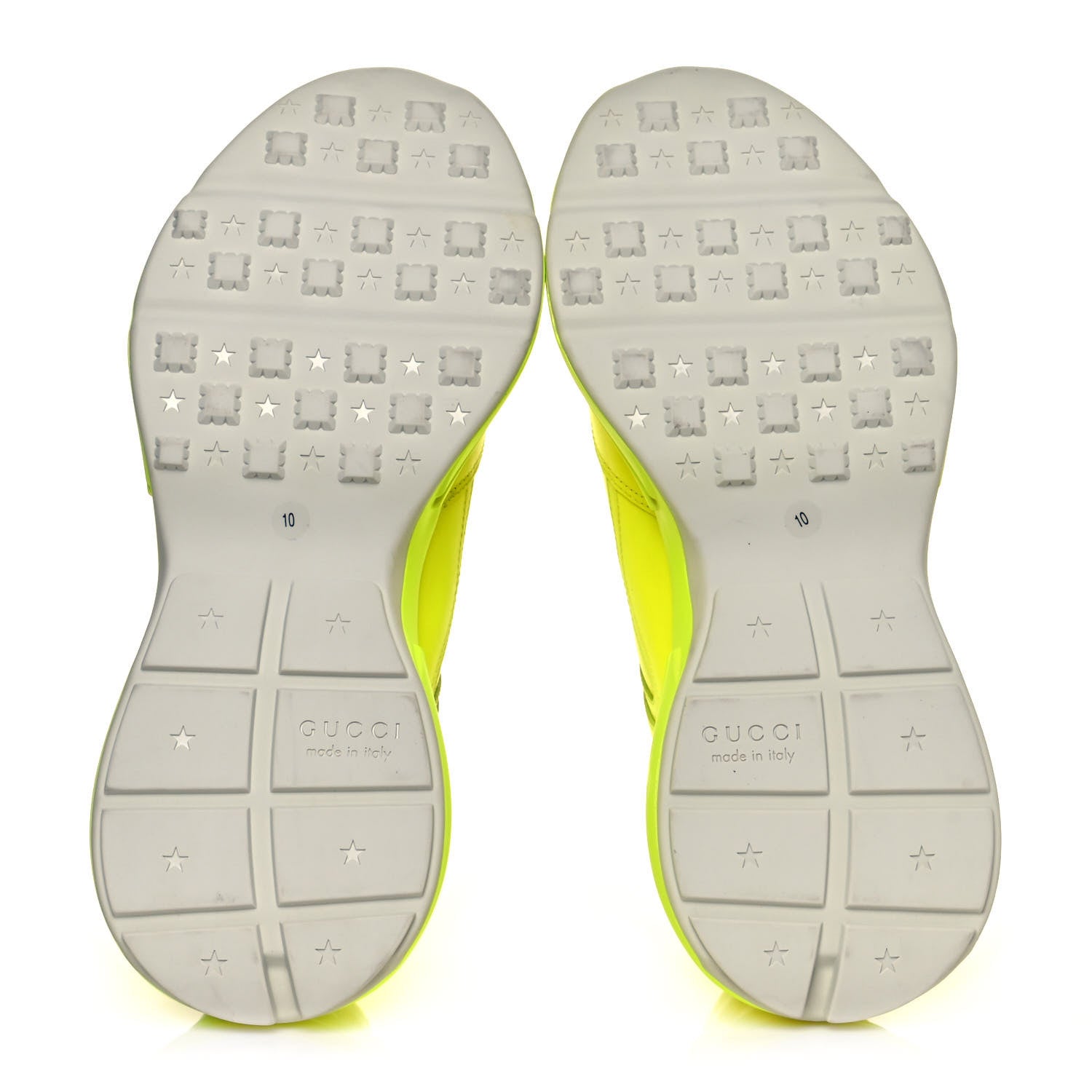 Gucci Calfskin Mens Rhyton Sneakers 10 Fluo Yellow 5 of 8