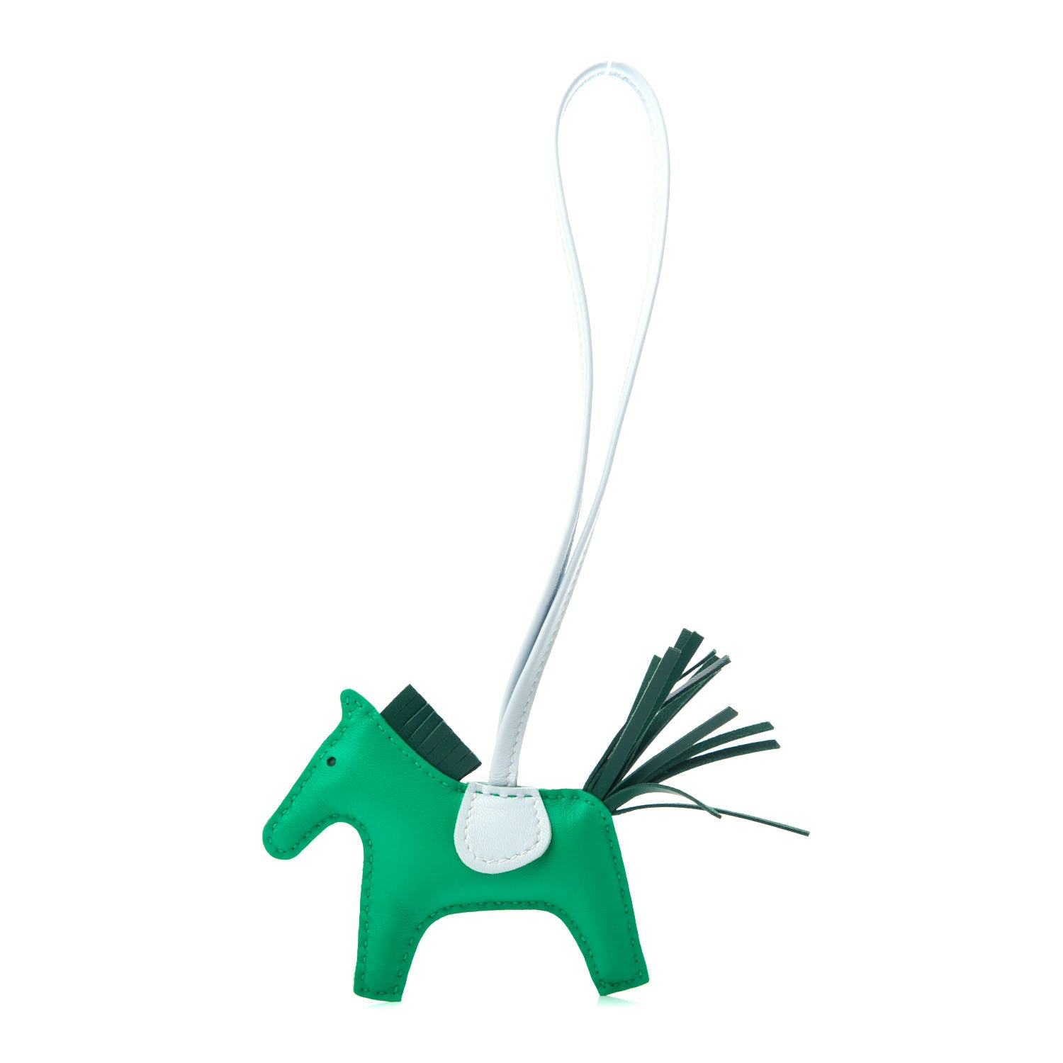 Hermes Milo Lambskin Grigri Rodeo Horse Bag Charm PM Menthe Malachite Brume 1 of 4
