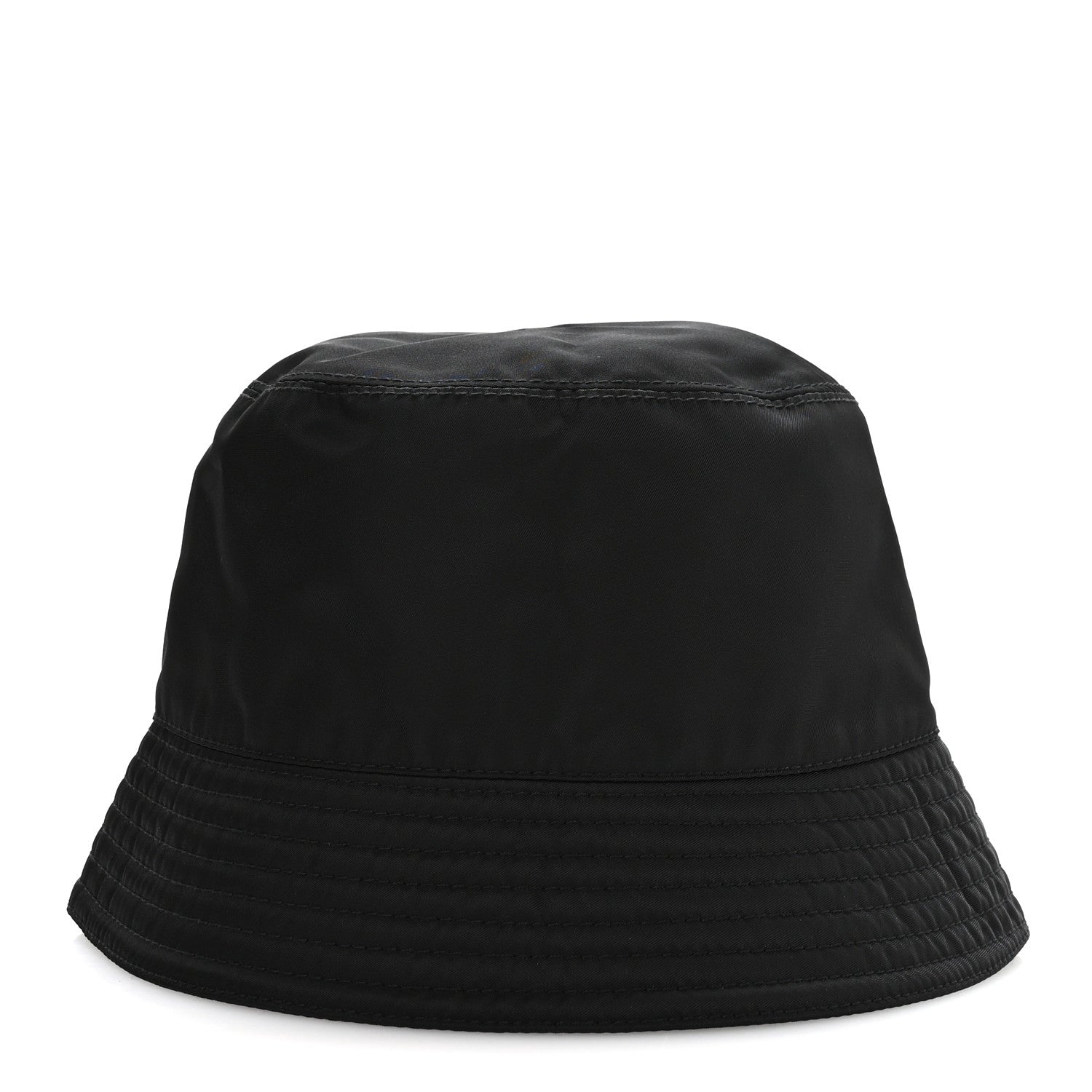 Prada Re-Nylon Metal Triangle Logo Womens Bucket Hat M Black 6 of 8