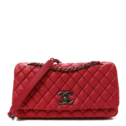 Chanel Iridescent Calfskin Small New Bubble Quilt Flap Fuchsia 1 of 8
