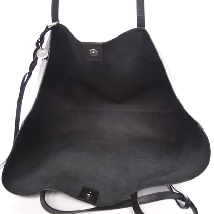 Alexander McQueen Grained Calfskin Floral Skull Open Shopper Tote Black Multicolor 6 of 16