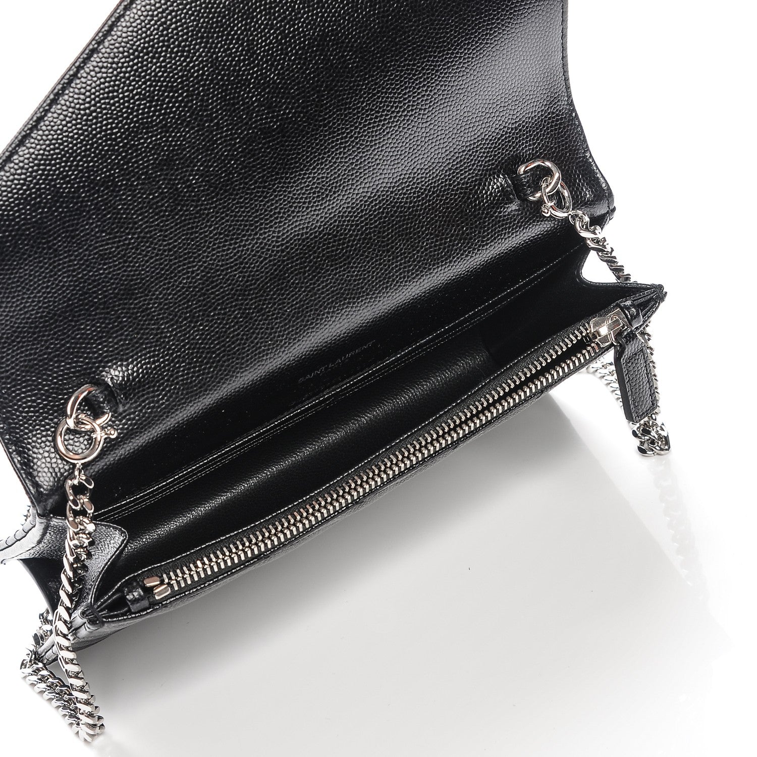 Saint Laurent Sheepskin Matelasse Chevron Monogram Large College Satchel Black 14 of 15