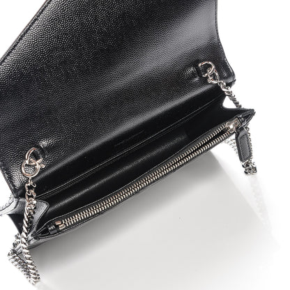 Saint Laurent Sheepskin Matelasse Chevron Monogram Large College Satchel Black 14 of 15