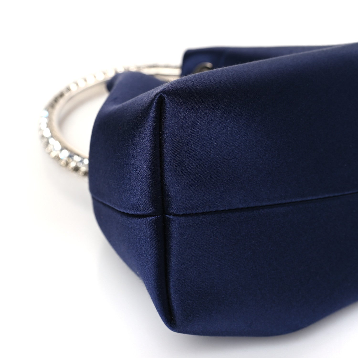Jimmy Choo Satin Crystal Embellished Bon Bon Bag Navy Blue 1222213