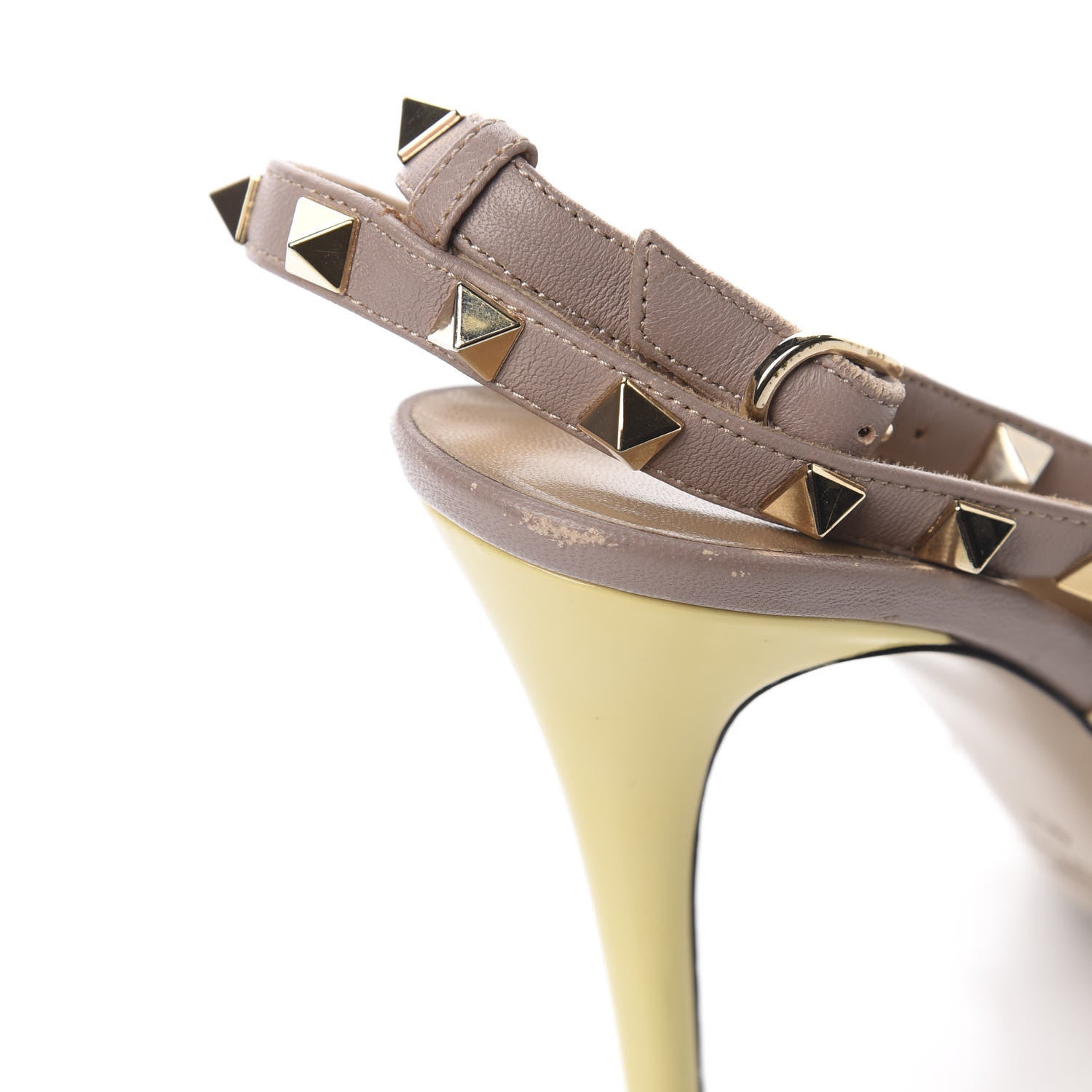 Valentino Garavani Patent Rockstud Ankle Strap 100mm Pumps 40 Water Yellow Poudre 14 of 15