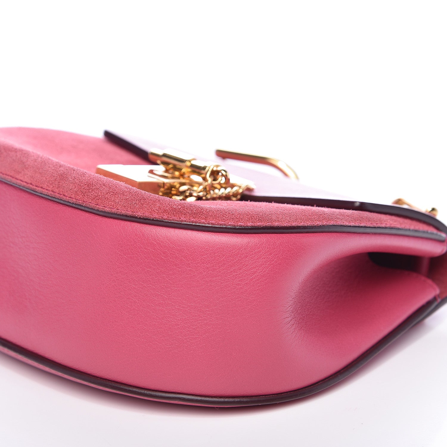 Chloe Suede Smooth Calfskin Mini Drew Shoulder Bag Dreamy Pink 8 of 10