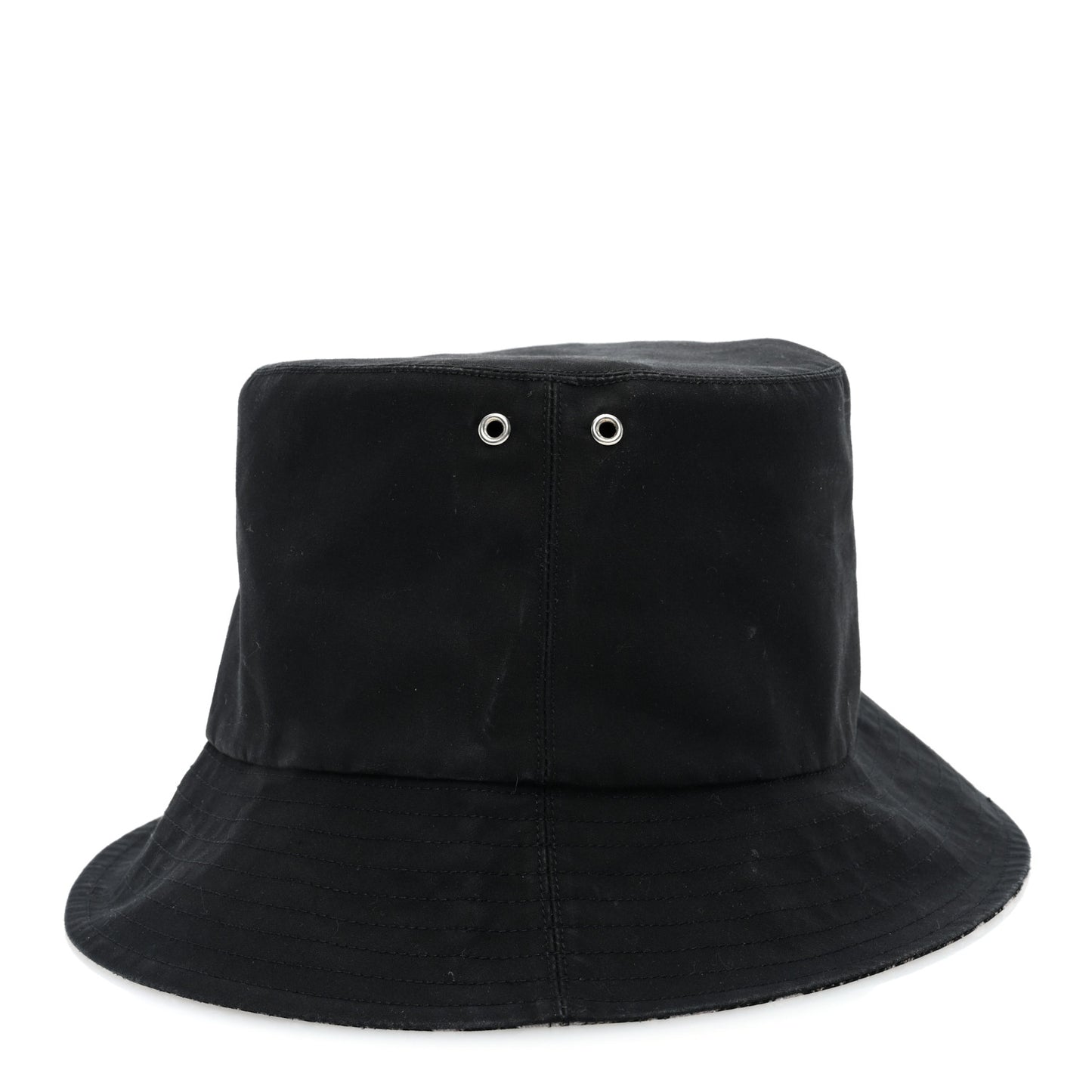 Polyester Cotton Oblique Reversible Teddy-D Brim Bucket Hat 567 Black