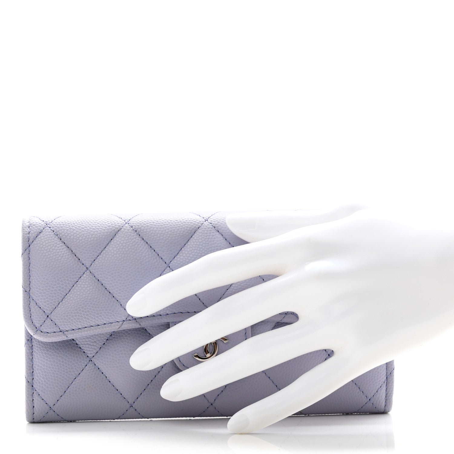 Chanel Caviar Quilted Medium Flap Wallet Light Purple 2 of 8