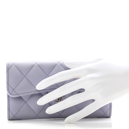 Chanel Caviar Quilted Medium Flap Wallet Light Purple 2 of 8