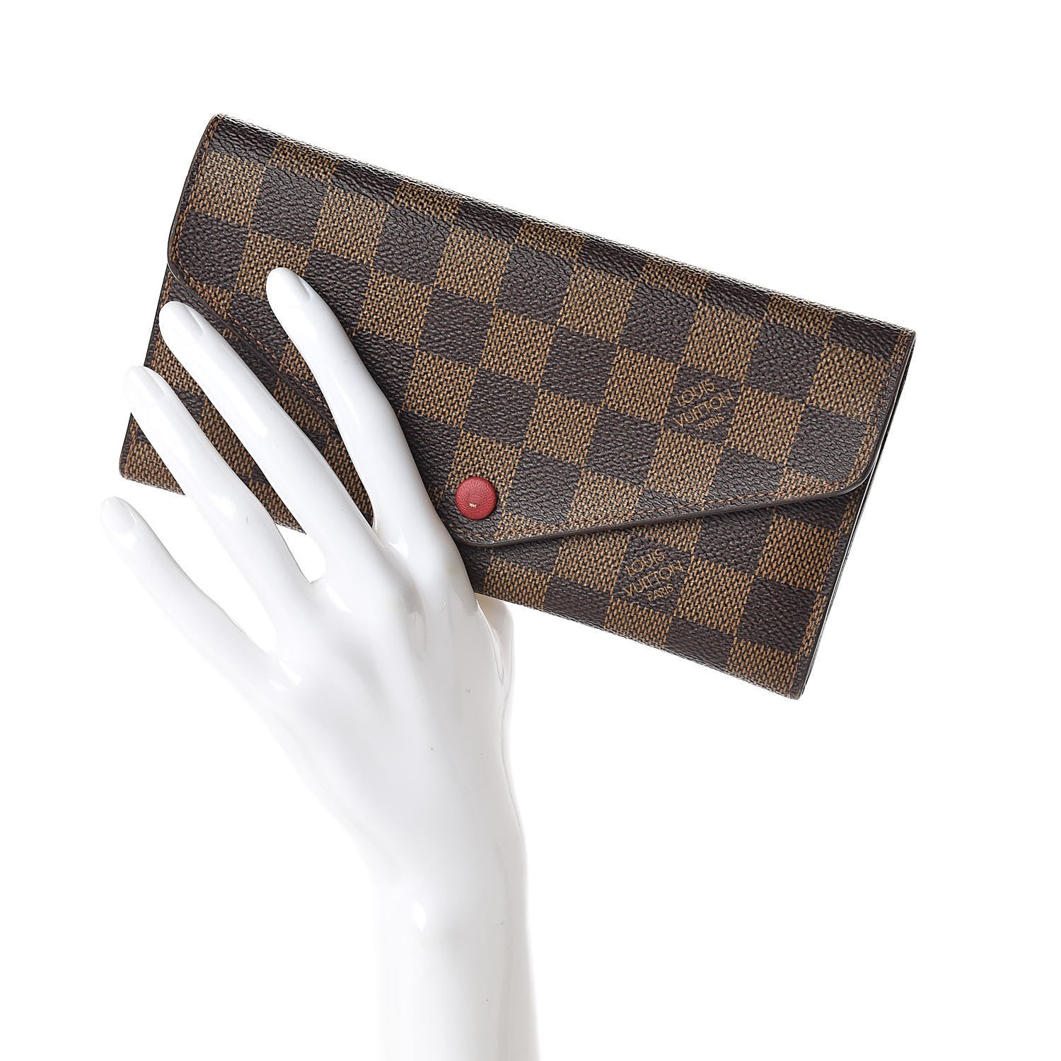 Louis Vuitton Damier Ebene Josephine Wallet Red 2 of 11