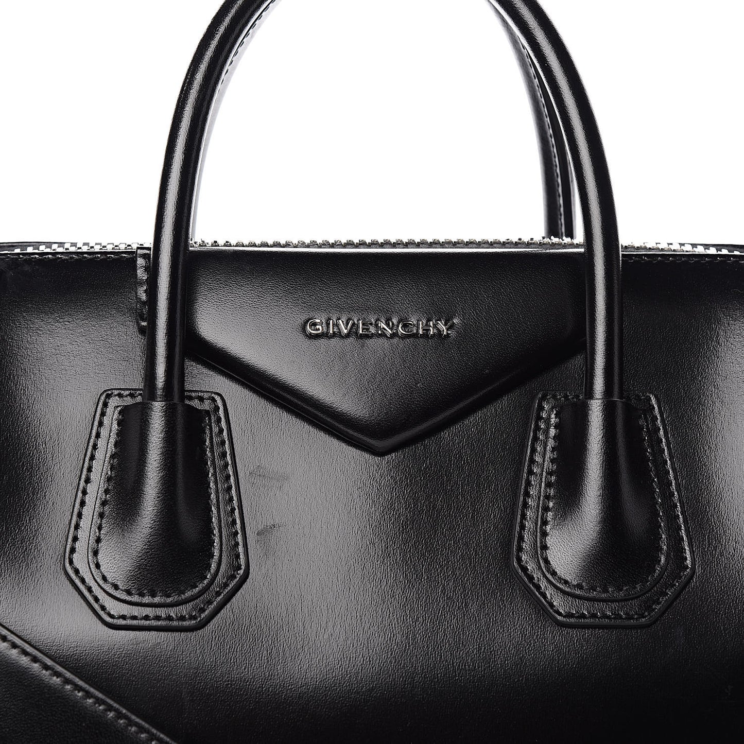 Shiny Lord Calfskin Medium Antigona Black