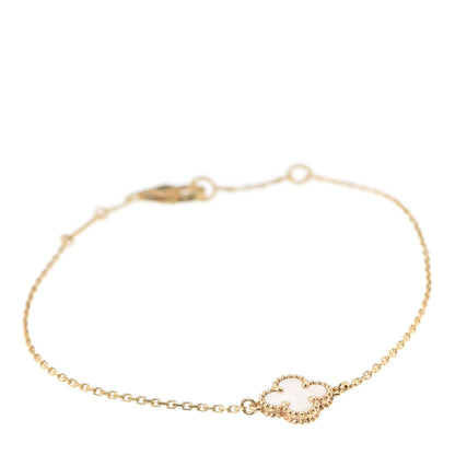 Van Cleef & Arpels 18K Yellow Gold Mother of Pearl Sweet Alhambra Bracelet 1 of 8