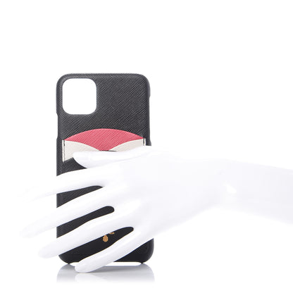 Prada Saffiano iPhone 11 Pro Max Case Black Hibiscus 2 of 6