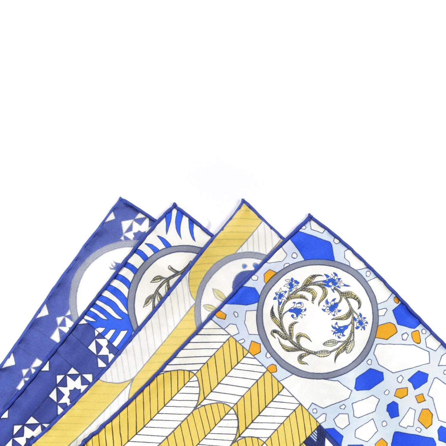 Hermes Silk La Danse Des Amazones Scarf 90 Bleu Roy Gold Creme 7 of 7