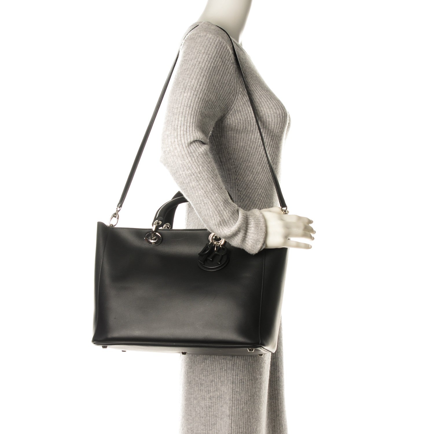 Christian Dior Calfskin Large Diorissimo Tote Black 2 of 15