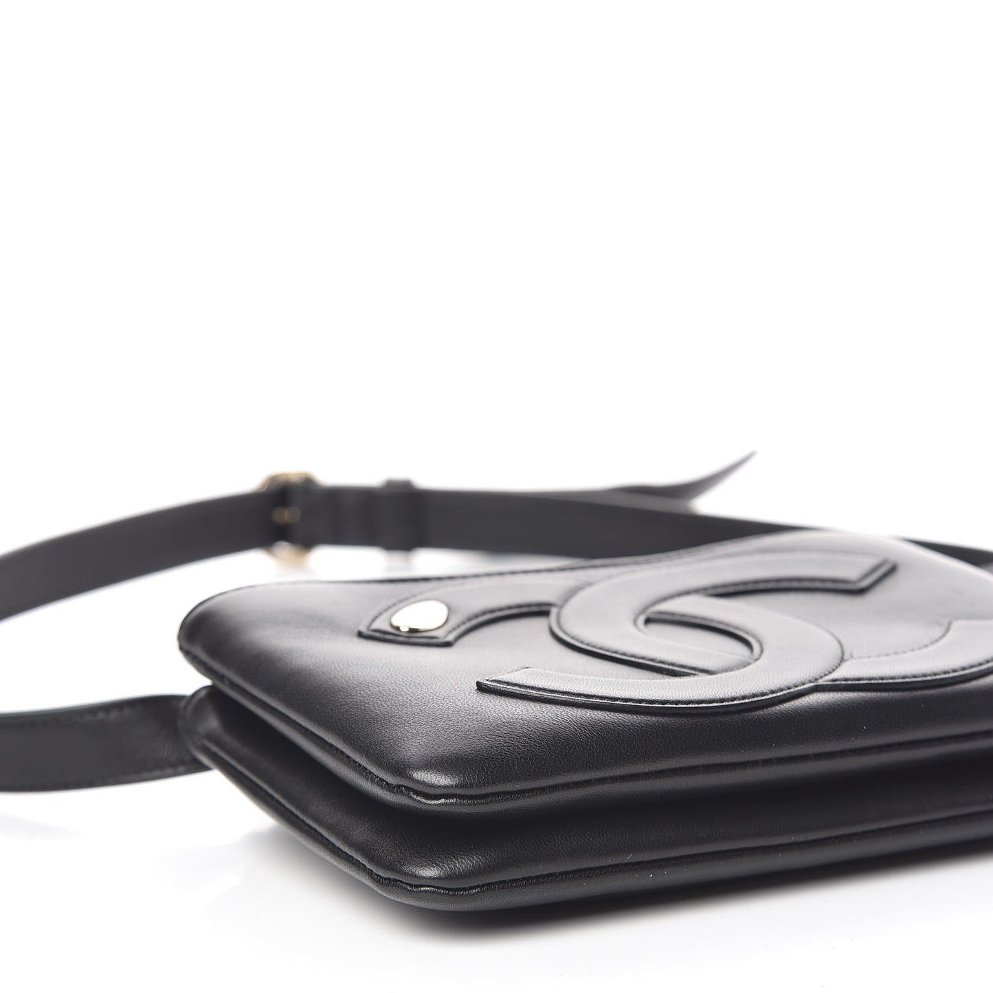 Lambskin CC Mania Waist Belt Bag Black