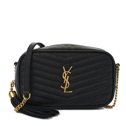 Saint Laurent Grain De Poudre Matelasse Monogram Mini Lou Camera Bag Black 1 of 10