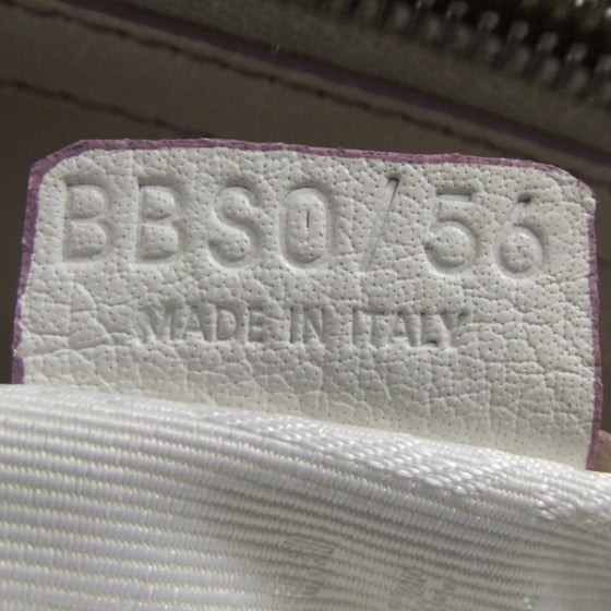 Celine Leather Boogie Satchel White/Lavender 9 of 10