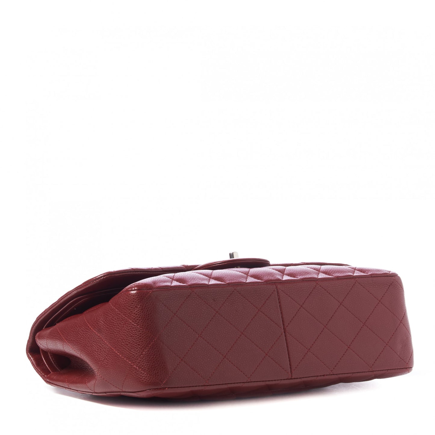 Caviar Quilted Jumbo Double Flap Dark Red