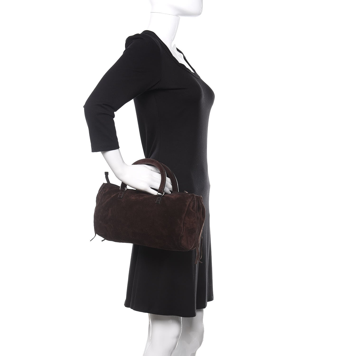 Prada Suede Camoscio Bow Bag Caffe 2 of 13