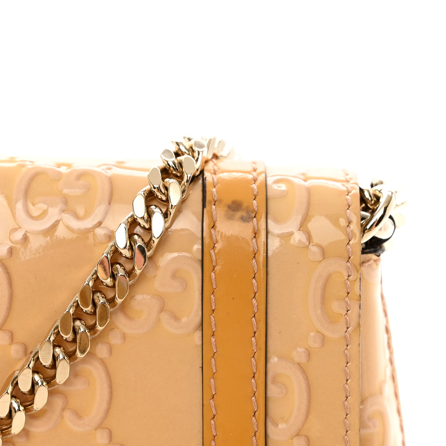 Patent Guccissima Mini Mayfair Bag Beige