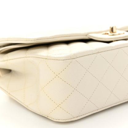 Chanel Caviar Quilted Medium Double Flap White 9 of 11