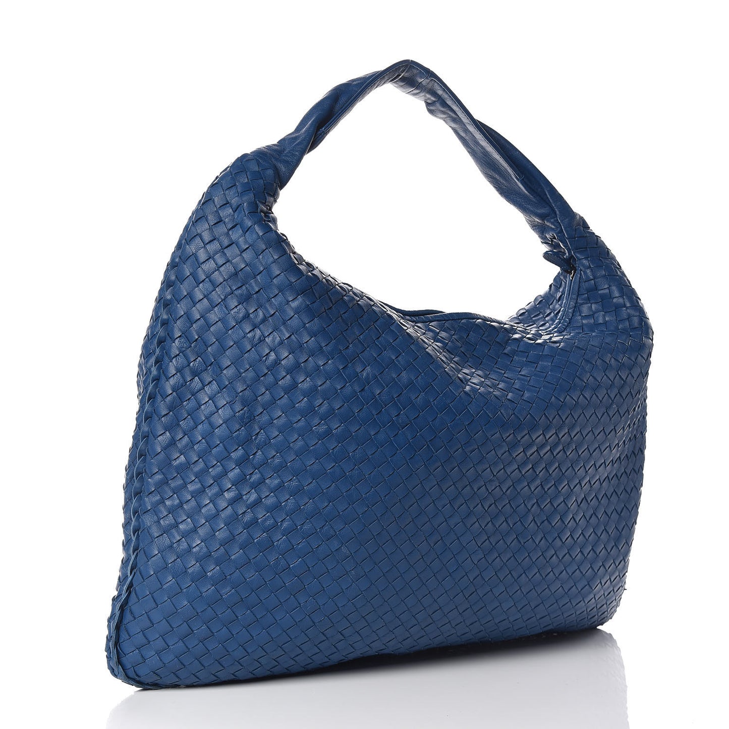 Nappa Intrecciato Large Veneta Hobo Cobalt Blue