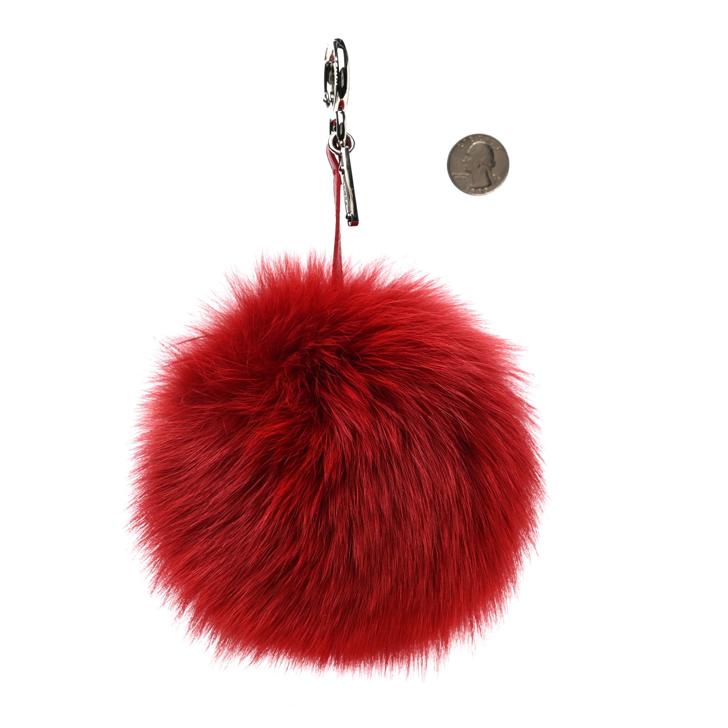 Fendi Fox Fur L ABCharm Pom Pom Bag Charm Red Blue 2 of 4
