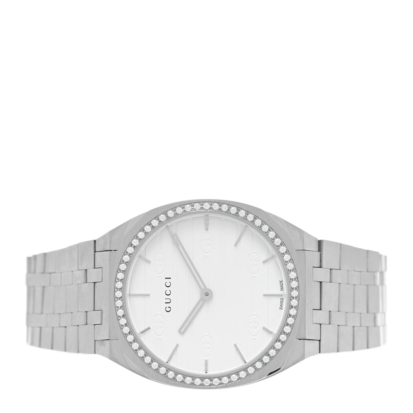 Stainless Steel Diamond Bezel 34mm 25H Quartz Watch